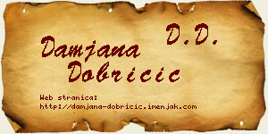 Damjana Dobričić vizit kartica